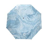 Artistico Splendidamente Elegante Blu Parapluie Pliant Ouverture et Fermeture Automatique Protection UV Parapluies Pliant Coupe-Vent Ultra-léger pour Voyager Plage Femmes Enfants Fille