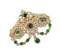 Artistics Broche en cristal arabe creux et pompons pour mariée marocaine, Einheitsgröße, comme décrit