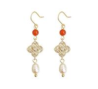 Artistique Vintage Perle Pendentif Boucles D'oreilles Nouveau Style Chinois Design Élégant Cadeau D'anniversaire Fête et D'anniversaire Porter Femmes Accessoires