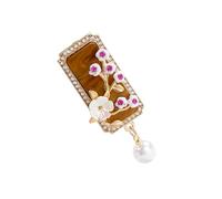 Artistiques Prunes Florals Conception Broche Alliage Matériaux Fermeture À Broche Sécurisée Femmes Élégantes Bijoux De Mode Élégant Prunes Florales Épinglette