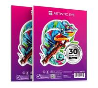 Artisto Lot de 2 blocs d'aquarelle de 22,9 x 30,5 cm (60 feuilles), reliure adhésive, papier sans acide, 63,5 kg (300 g/m²), parfaits pour la plupart des supports humides et secs, parfaits pour les