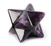 Artistone Améthyste Merkaba étoile en cristal sculpté de 2,5 cm - Cristaux de protection de la méditation sacrée - Guérison d'énergie Reiki Chakra - Pierre de poche à huit branches