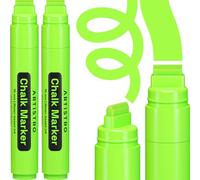 Artistro 2 Marqueurs Craie Liquide Jumbo Verts - Marqueurs Néon Effaçables de 15 mm pour Vitres de Voiture, Tableau Noir, Verre, Bistro - Stylos Craie Faciles à Effacer, Idéaux comme China Marker