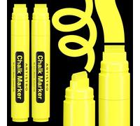 Artistro 2 Marqueurs de craie liquide Jumbo jaunes - Marqueurs néon effaçables de 15 mm pour fenêtres de voiture, tableau noir, tableau, verre, bistrot - Stylos de craie faciles à effacer