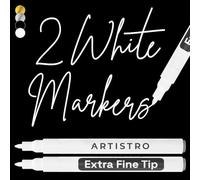 Artistro 2 Stylos Peinture Acrylique Blanc - Pointe Extra Fine 0,7 mm - Pour Roche, Céramique, Bois, Verre, Plastique - Idéal pour Projets Artistiques et Bricolage