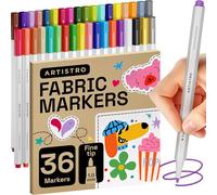Artistro 36 Marqueurs pour Tissus - Kit Permanent Pointe Fine pour Vêtements - Stylos sans Bavure pour T-Shirts, Sacs, Toile, etc.