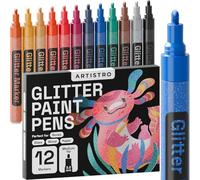 Artistro Marqueurs à paillettes acryliques, 12 couleurs, pointe moyenne