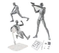 Artists Manikin Modèle de dessin de figurine d'action, modèle de figurine pour croquis, peinture, dessin, corps de mannequin humain Kun Doll, figurine d'action masculine, gris, homme