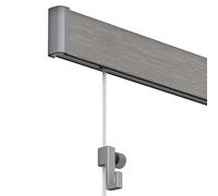 Artiteq Système de Suspension pour Peinture Click Rail 200 cm | Aluminium Brossé | Kit Complet avec Fils Transparents, Crochets et Matériel de Fixation | 30 kg p/m Capacité de Charge