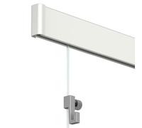 Artiteq Click Rail Système de Suspension 2 mètres Blanc RAL 9016, Kit Complet avec Crochets et Matériel de Fixation, Maximum 4 kg par Crochet