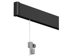 Artiteq Click Rail Tableau Suspension 200 cm | Noir | Kit Complet avec Fils Transparents, Crochets et Matériel de Fixation | 30 kg p/m Capacité de Charge