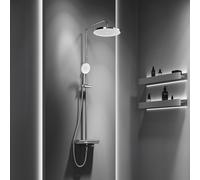Artiviana Gioia Colonne de douche avec mitigeur thermostatique de baignoire pour 3 sorties, avec tablette, R0230FA5CR,