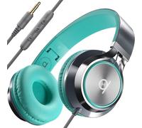 ARTIX® CL750 Premium Wired on Ear Headphones with Microphone, Comfortable Noise Isolating Design, 3.5mm Aux Headphone for Laptop, PC, Mobile, Tablet, Adults, Men, Women, Boys and Girls - Turquoise