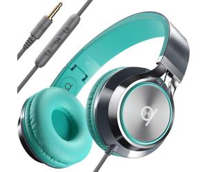 ARTIX® CL750 Premium Wired on Ear Headphones with Microphone, Comfortable Noise Isolating Design, 3.5mm Aux Headphone for Laptop, PC, Mobile, Tablet, Adults, Men, Women, Boys and Girls - Turquoise