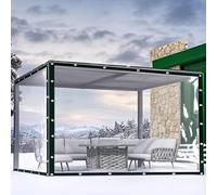 Artiz Bâche Transparente en PVC avec Œillets, Rideau Extérieur Transparent, Bâche Transparente en Vinyle PVC pour Serre, Patio, Jardin Et Véranda(7' x 16'/2.1x5m)