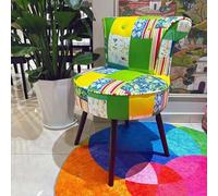 Artiz Chaise De Maquillage Rétro en Bois, Chaise De Salle À Manger De Style Français avec Dossier Rembourré Incurvé Tabouret De Coiffeuse en Velours pour Chambre, Salle(#3,Seat Height: 55 cm)