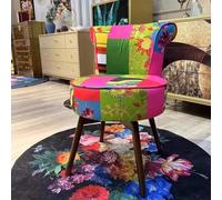 Artiz Chaise De Maquillage Rétro en Bois, Chaise De Salle À Manger De Style Français avec Dossier Rembourré Incurvé Tabouret De Coiffeuse en Velours pour Chambre, Salle(#2,Seat Height: 55 cm)