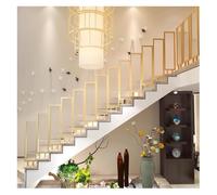 Artiz Rampe D'escalier en Fer Forgé pour Villa Système De Garde-Corps Rampe D'escalier en Verre Trempé Effet Ondulant pour Loft, Villa Ou Balcon(Gold-90cm,5PCS)