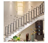 Artiz Rampe D'escalier pour Couloir Intérieur, Rampe D'escalier en Verre Changhong, Poteaux D'escalier en Métal pour Loft, Villa Ou Balcon(Black-90cm,5PCS)