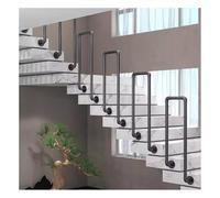 Artiz Rampes D'escalier en U, Barre D'appui Latérale Poteaux De Garde-Corps Industriels en Fer Forgé pour Personnes Âgées Et Personnes À Mobilité Réduite(Zwart,95CM/3.1FT)