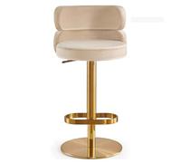 Artiz Tabouret De Bar Rotatif Set De 2, Tabouret De Bar De Cuisine Réglable en Hauteur Chaise Island Moderne avec Repose - Pieds Salon Salle À Manger(Beige)