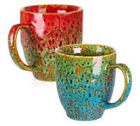 ARTKETTY Lot de 2 grandes tasses à café durables de 473,6 g avec poignée ergonomique, passent au lave-vaisselle et au micro-ondes, idéales pour la maison, le bureau, cadeaux