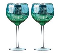Artland Paon Gin Verres, Multicolore, 11.5 x 11.5 x 22 cm