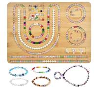 Artlatu Planche à Perles en Bambou pour la Fabrication de Bijoux, 38 x 28 cm Planche à Perles pour la Fabrication de Bijoux - Créez vos Bracelets et Colliers Uniques