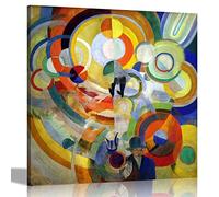 Artley Prints - Décoration Murale, Carrousel de cochons par Robert Delaunay Impression sur toile pour maison, salon, chambre à coucher L Images abstraites grand 86 x 86 cm (34 x 34 pouces)