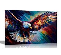Artley Prints - Impression sur toile abstraite Aigle qui coule - Art mural coloré parfait pour le salon, la maison, le bureau ou le couloir 30 x 20 cm A4