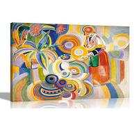 Artley Prints - La grande femme portugaise par Robert Delaunay Impression sur toile murale | Images abstraites pour salon, chambre, bureau, salon 102 x 76 cm