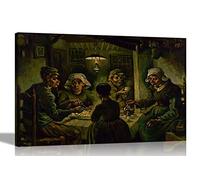 Artley Prints - Les mangeurs de pommes de terre par Vincent Van Gogh Toile murale abstraite Décoration d'intérieur moderne encadrée 76 x 50 cm