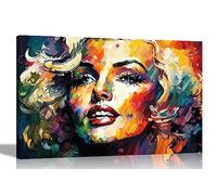 Artley Prints - Peinture abstraite de Marilyn Monroe sur toile contemporaine pour décoration de salon - Images colorées XL 101 x 76 cm