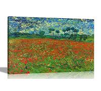Artley Prints Poppy Field par Vincent Van Gogh Toile murale prête à accrocher l Images de paysage pour décoration l Art abstrait XL 101 x 76 cm