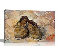 Artley Prints Shoes by Vincent Van Gogh Décoration murale abstraite sur toile pour salon, chambre à coucher, bureau L Œuvre d'art à suspendre XL 101 x 76 cm