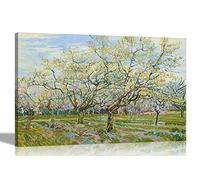Artley Prints The White Orchard by Vincent Van Gogh Toile murale encadrée colorée pour salon, chambre à coucher, bureau Taille XL 101 x 76 cm