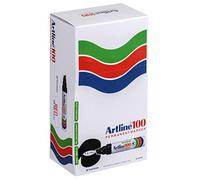 Artline 100 Marqueur indélébile Pointe biseautée Rouge 7,5-12 mm Lot de 6 (Import Royaume Uni)