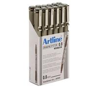 Artline Lot De 12 Feutres "Drawing System" Pointe 0,8 Mm Noir