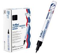 Artline Lot de 12 marqueurs à linge noirs résistants au lavage - Marqueurs permanents pour vêtements ou linge - Séchage rapide - Ne se décolore pas après le lavage - Marqueurs pour tissus authentiques