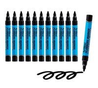 Artline Lot de 12 marqueurs permanents pour plombiers - Série professionnelle - Pour une utilisation sur des surfaces humides - Imperméables - EKPR-PLM - Pointe ogive de 1,5 mm - Noir