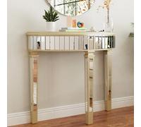 Artloge Console Meuble Entrée Salon: Petite Table Console Design en Verre Miroir - Meuble d'Appoint Bout de Canapé pour Chambre Couloir 90x35x80.5cm
