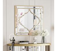 Artloge Grand Miroir Mural Déco: 60cm Baroque Miroir Carée Murale Entrée Miroir Suspendu Décoration Salon - Miroirs Muraux Décoratif Miroir Mural Art Déco Design pour Chambre Maison Bureau