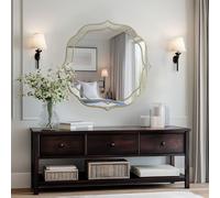 ARTLOGE Miroir mural asymétrique, miroir irrégulier, miroir design moderne miroir de porte sans forme ni cadre,80cm
