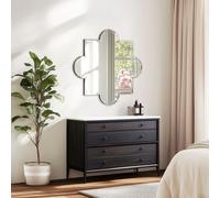 ARTLOGE Miroir mural asymétrique, Miroir irrégulier, Miroir design moderne Miroir de porte sans forme ni cadre, 80cm