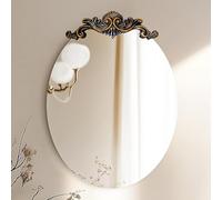 Artloge Miroir Mural Baroque Oval: 70×90cm Miroir Décoratif d'Entrée Vintage avec Decoration Vigne à Feuilles Ancien Doré Grand Miroir de Maquillage Antique Design pour Chambre Salon Café