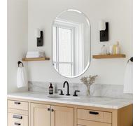 ARTLOGE Miroir mural moderne, miroir décoratif sans cadre miroir ovale, , montage mural miroir d'entrée,pour salle de bain salon chambre à coucher 60x120cm
