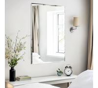Artloge Miroir Mural Salon Décoratif: Miroirs Muraux Design en Verre Biseauté sans Cadre Grand Miroir Suspendu Rectangulaire Argenté Décor Mural d'Entrée Modern pour Chambre Salle de Bain - 70 * 50cm