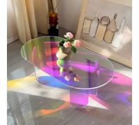 Artloge Table Basse Ovale Salon: 95x50x36cm Meuble Centre en Acrylique Moderne Design Table d'Appoint Décoratif avec 4 Pied pour Chambre