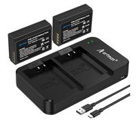 Artman LP-E10 Lot de 2 batteries 1600 mAh et Rapid Dual LP E10 Chargeur de batterie pour Canon EOS Rebel T7 T6 T5 T3 T100, Kiss X50 X70 X80 X90, EOS 1100D 1200D 1300D 1500D 2 000000 000000D D 300000 D