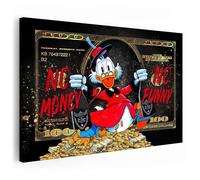 Artmazing Dagobert Duck Tableau mural moderne XXL pour salon Motif S Multicolore